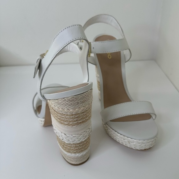 Aldo huglag white sandals heels size 8.5 - Picture 4 of 16